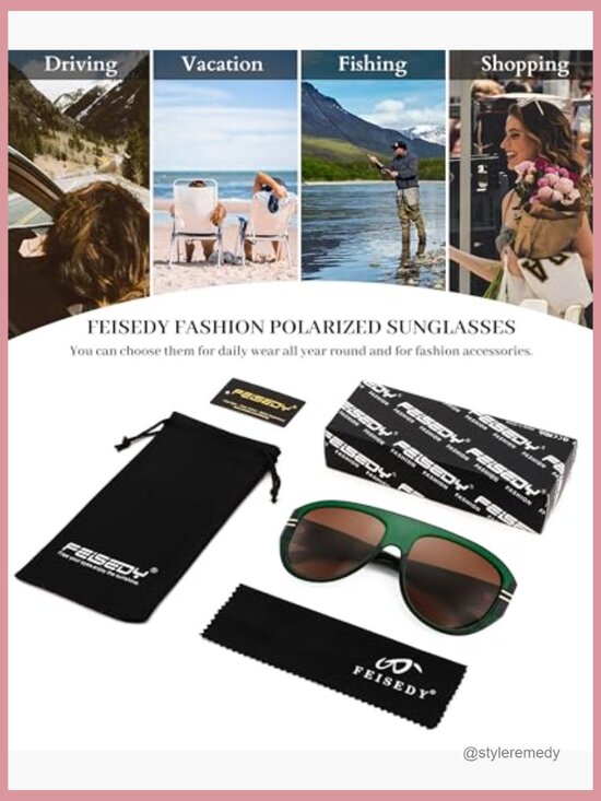 Retro Polarized Aviator Sunglasses Plastic Frame UV400 Protection